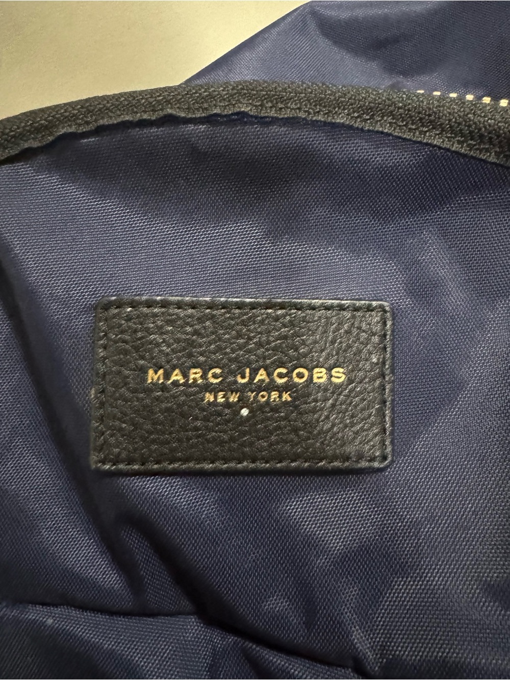 Marc Jacobs Navy Backpack with Gold Zippers and Gold Buckles - Picture 2 of 3